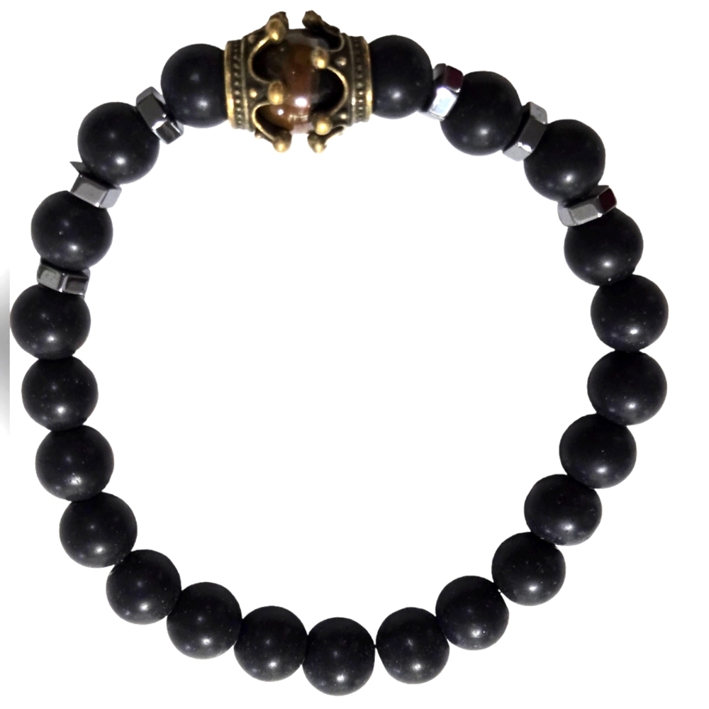 B227524 Unsex Black Beaded Bracelet